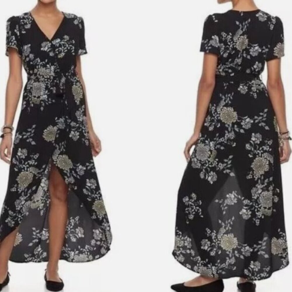 HOST PICK! Candie's black floral hi/lo dress w/ built-in shorts sz XL [juniors']